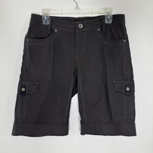 Kuhl Shorts Womens 10 Gray Cargo Utility Stretch Cotton Nylon Hiking Outdoor